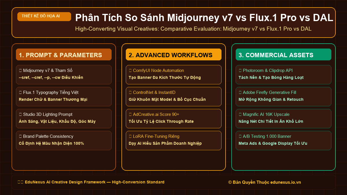 Phân Tích So Sánh Midjourney v7 vs Flux.1 Pro vs DALL-E 3: Lựa Chọn Nền Tảng Tối Ưu Cho Từng Mục Tiêu