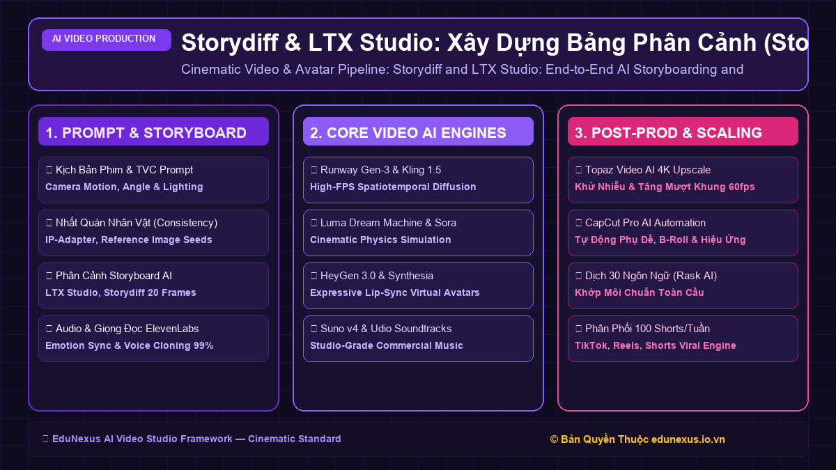 Storydiff & LTX Studio: Xây Dựng Bảng Phân Cảnh (Storyboard) Hoàn Chỉnh Trước Khi Bấm Máy