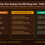Tạo Ảnh Quảng Cáo Bất Động Sản: Thiết Kế Nội Thất Sang Trọng & Cảnh Quan Flycam Từ Bản Vẽ Thô