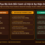 Tạo Bộ Ảnh Bối Cảnh Lễ Hội & Sự Kiện Doanh Nghiệp (Tết, Black Friday, Giáng Sinh) Đồng Bộ Trong 30 Phút