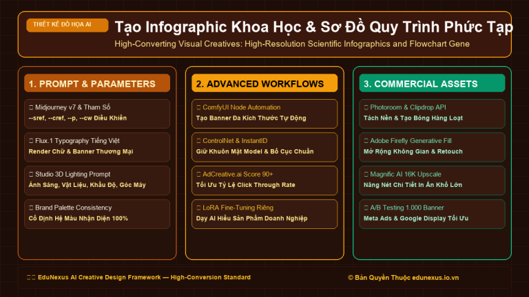 Tạo Infographic Khoa Học & Sơ Đồ Quy Trình Phức Tạp Bằng AI Với Độ Sắc Nét Cao Chuẩn Báo Cáo