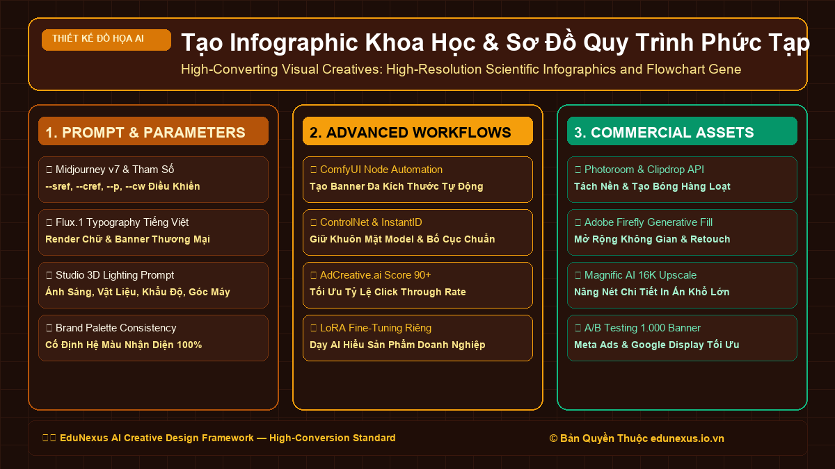 Tạo Infographic Khoa Học & Sơ Đồ Quy Trình Phức Tạp Bằng AI Với Độ Sắc Nét Cao Chuẩn Báo Cáo