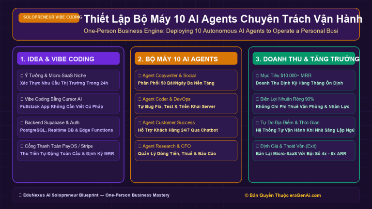 Thiết Lập Bộ Máy 10 AI Agents Chuyên Trách Vận Hành Toàn Bộ Doanh Nghiệp Cá Nhân 24/7