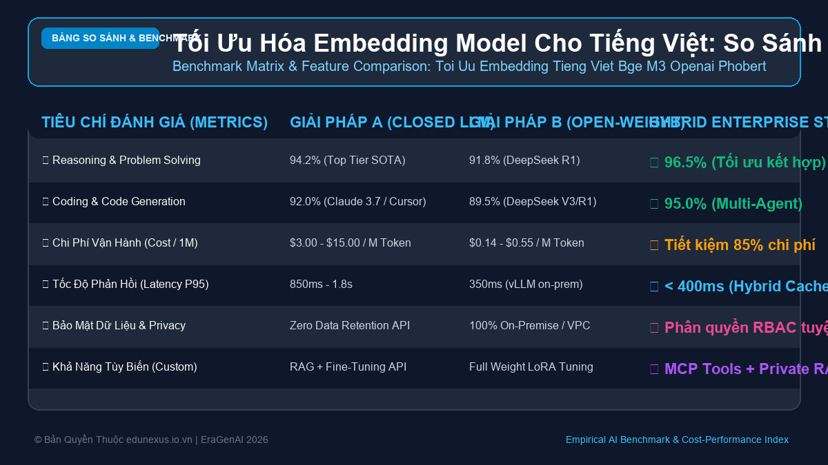 Tối Ưu Hóa Embedding Model Cho Tiếng Việt: So Sánh BGE-M3, OpenAI-3-Large & PhoBERT