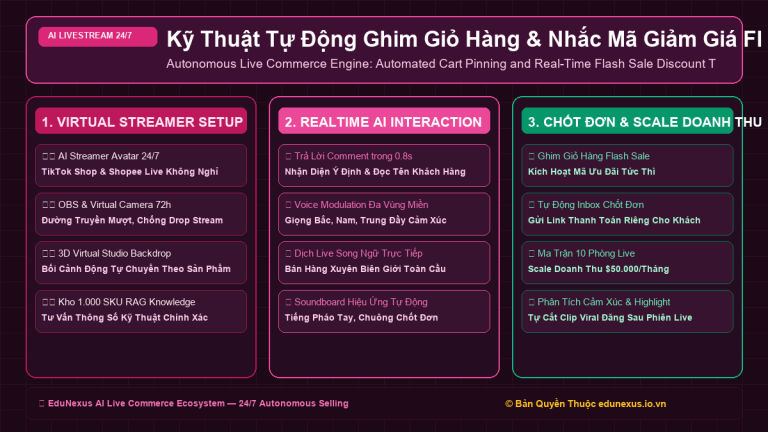 Kỹ Thuật Tự Động Ghim Giỏ Hàng & Nhắc Mã Giảm Giá Flash Sale Theo Thời Gian Thực Trong Phòng Live