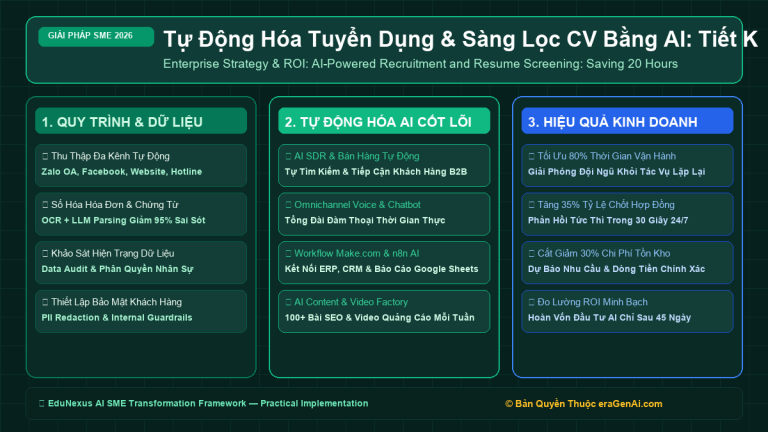 Tự Động Hóa Tuyển Dụng & Sàng Lọc CV Bằng AI: Tiết Kiệm 20 Giờ Mỗi Tuần Cho Phòng Nhân Sự SME