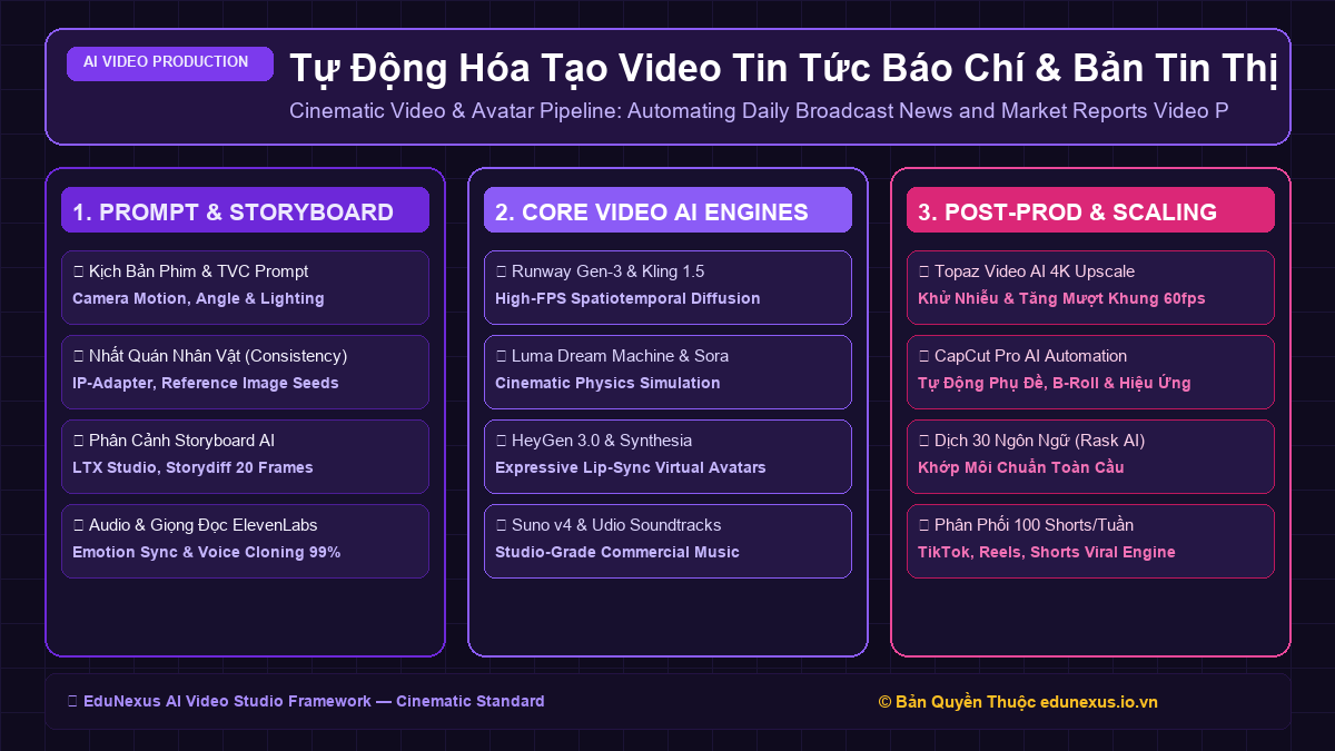 Tự Động Hóa Tạo Video Tin Tức Báo Chí & Bản Tin Thị Trường Bằng AI Voice + Stock Footage Tự Sinh