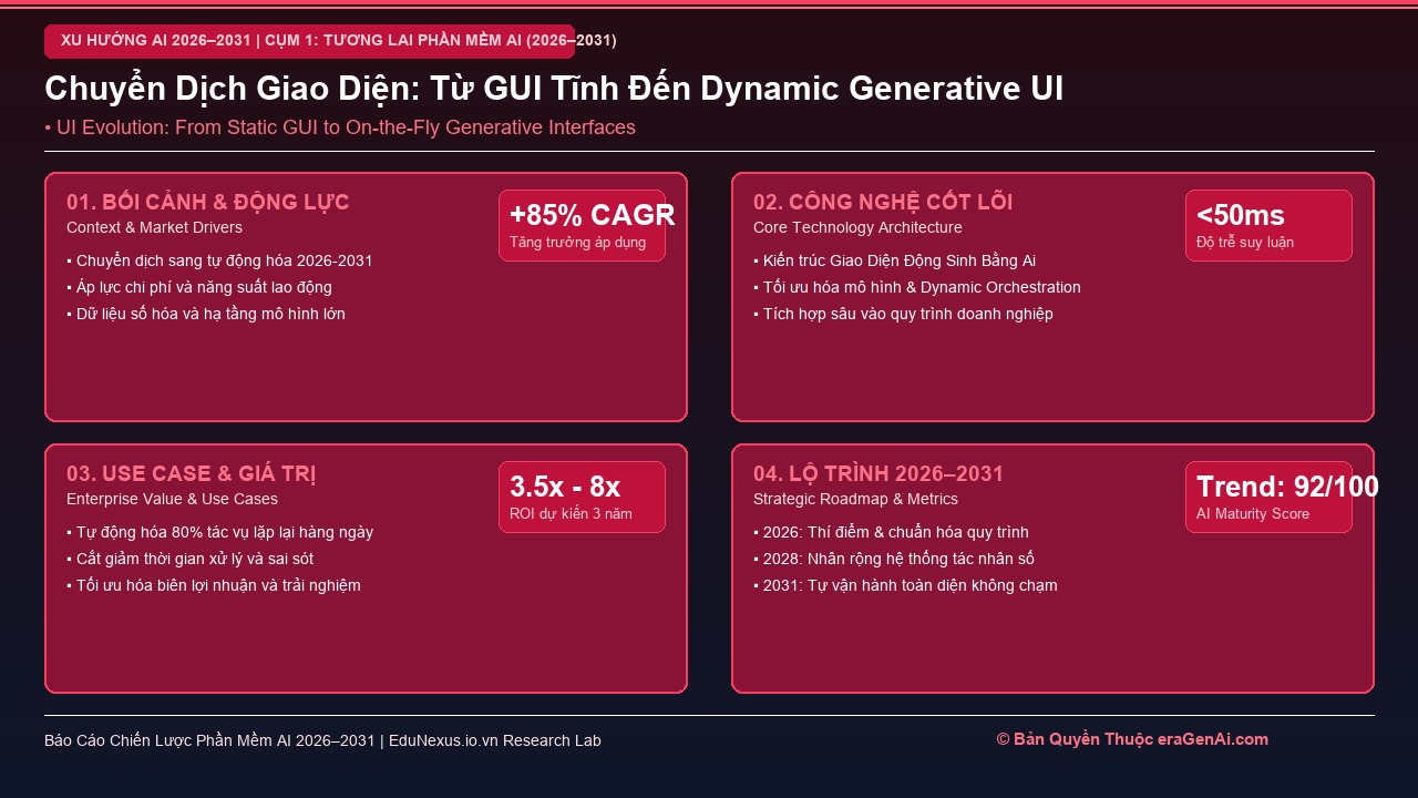 Sự Thoái Trào của Giao Diện Tĩnh (GUI): Kỷ Nguyên Giao Diện Động Sinh Tức Thời Bằng AI