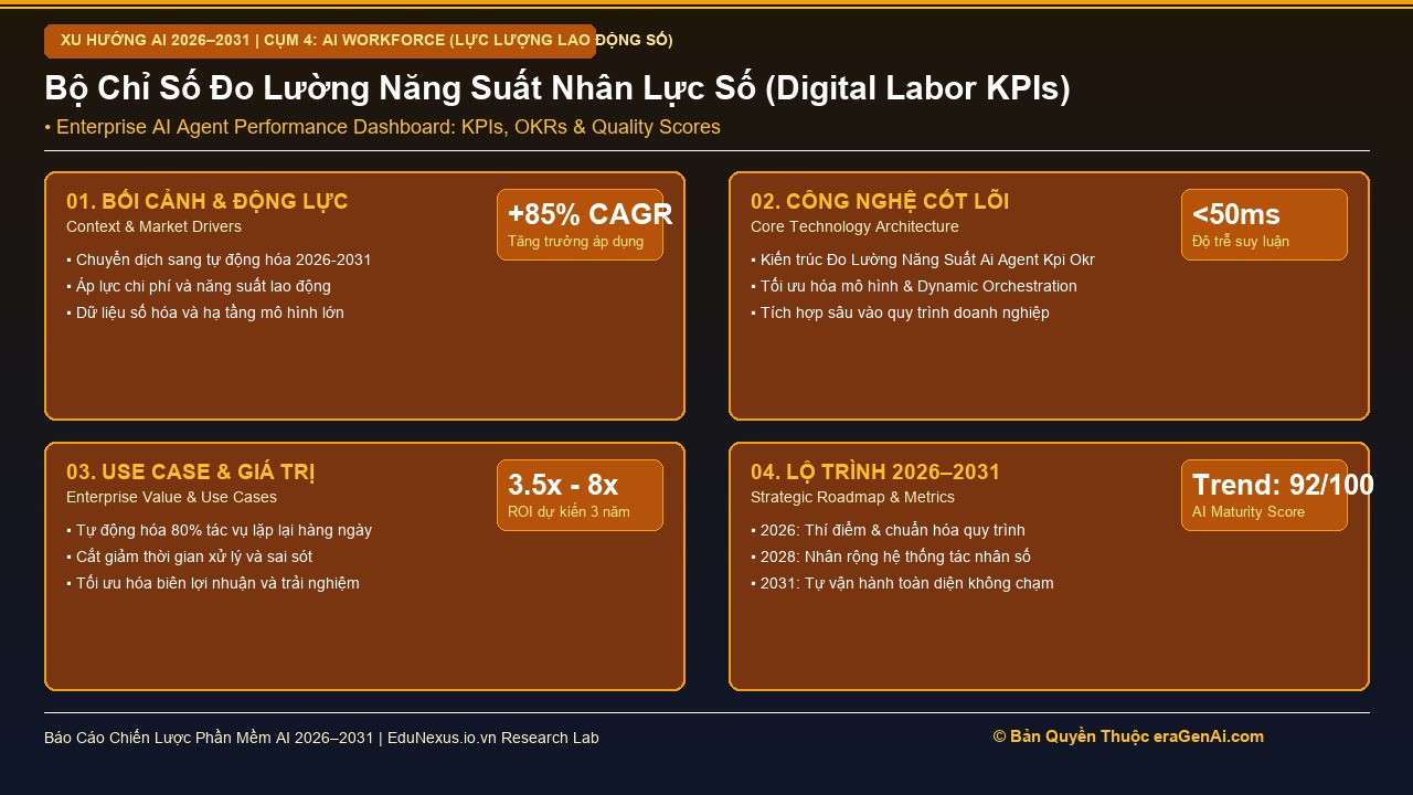 Đo Lường Năng Suất Lao Động Số: Hệ Thống KPI và OKR Cho Các Tác Nhân AI Doanh Nghiệp