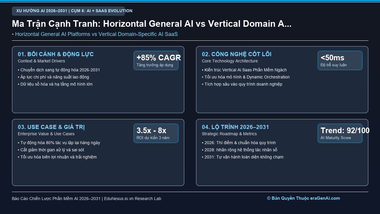 Vertical AI SaaS: Vì Sao Các Giải Pháp Phần Mềm AI Ngách Sẽ Chiến Thắng Nền Tảng Đa Năng?