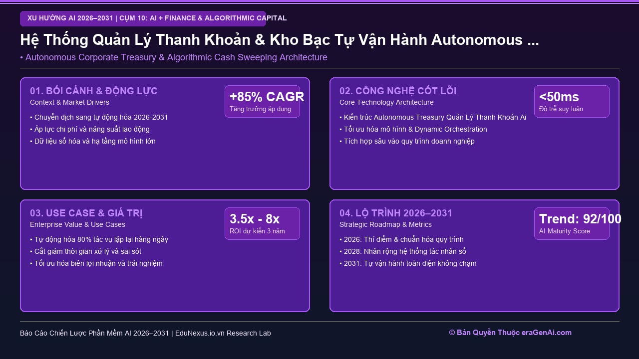 Tài Khoản Ngân Hàng Tự Vận Hành (Programmable Money & Autonomous Treasury): Tương Lai Quản Lý Thanh Khoản