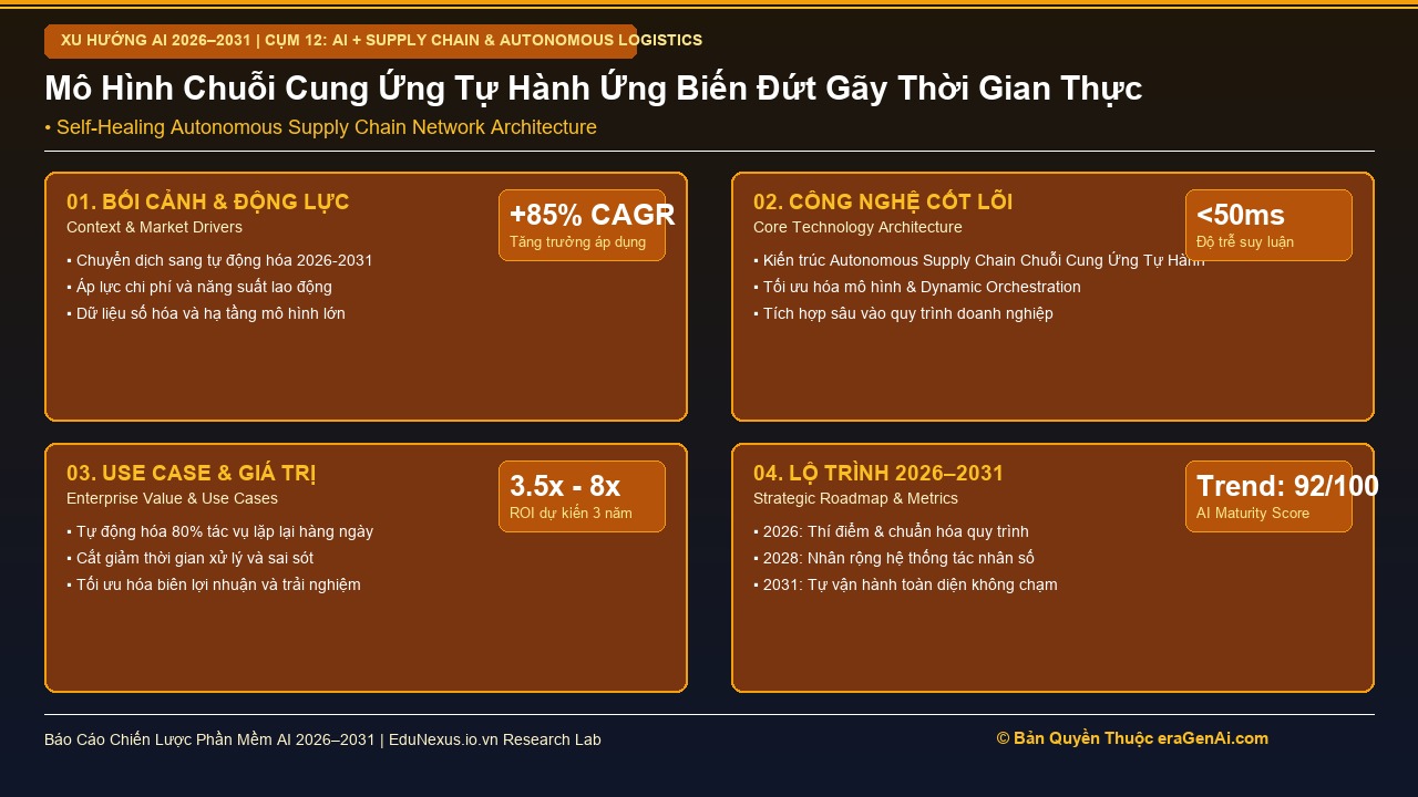 Autonomous Supply Chain: Mạng Lưới Cung Ứng Tự Động Điều Phối, Tự Động Ứng Biến Đứt Gãy