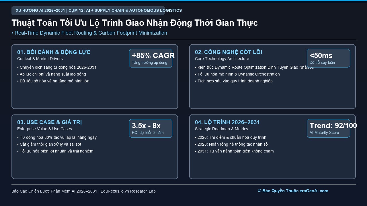 Dynamic Route Optimization: AI Định Tuyến Giao Nhận Thời Gian Thực Tiết Kiệm 25% Nhiên Liệu