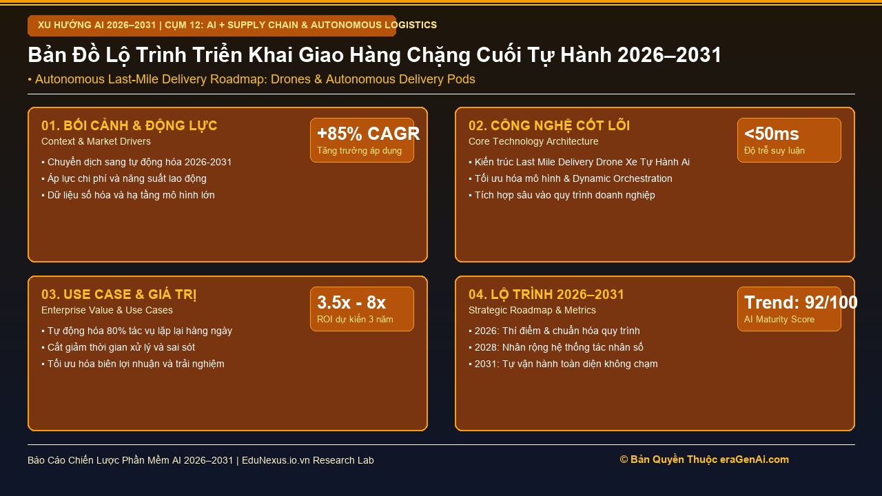 Last-Mile Delivery Bằng Drone và Xe Tự Hành: Bức Tranh Triển Khai Thực Tế Giai Đoạn 2026–2031