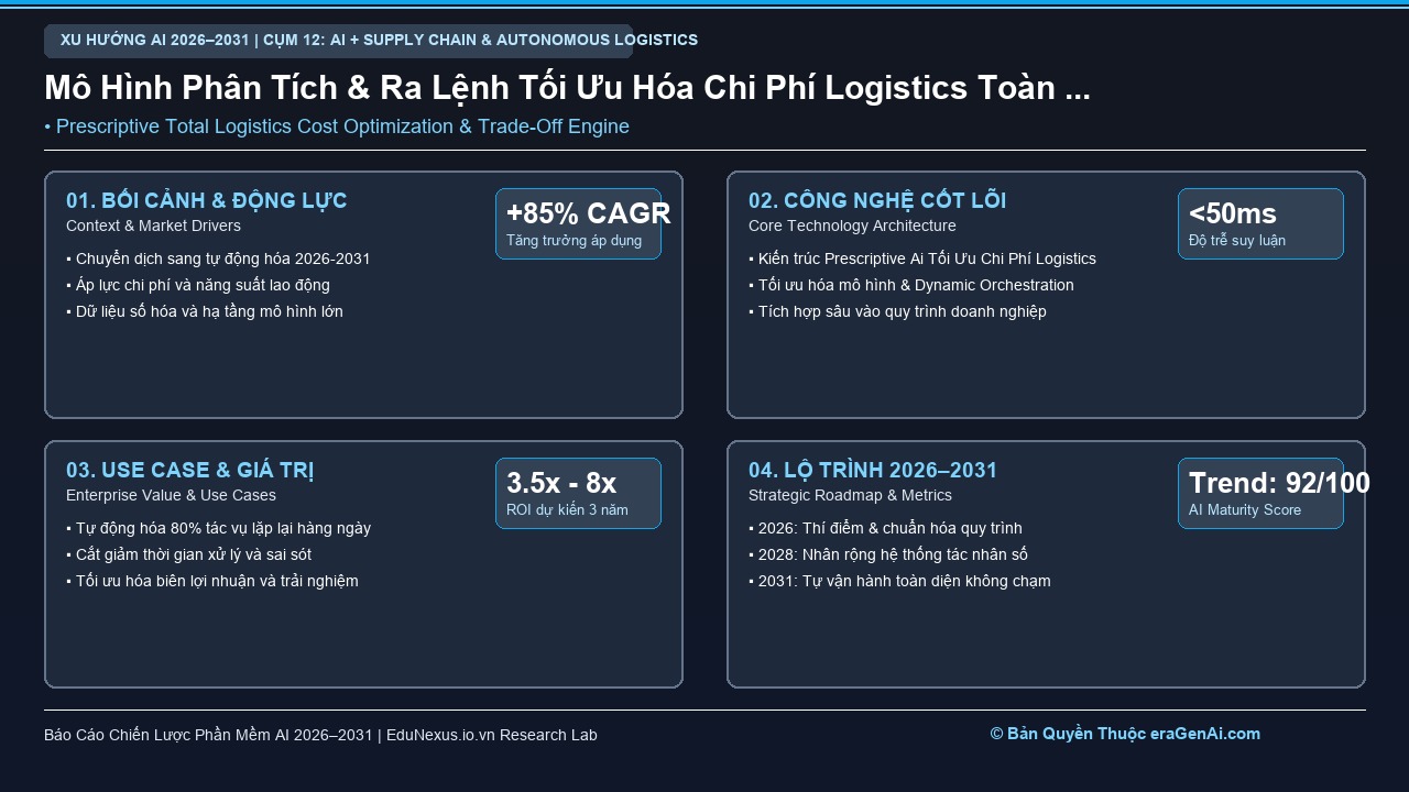 Tối Ưu Hóa Chi Phí Logistics Tổng Thể (Total Logistics Cost Optimization) Bằng Prescriptive AI