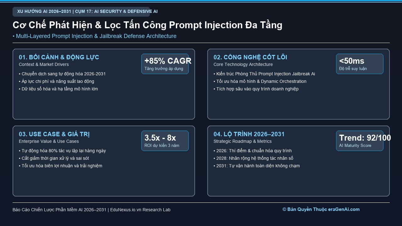 Phòng Thủ Tấn Công Prompt Injection và Jailbreak: Bảo Vệ Lớp Suy Luận Của Phần Mềm Doanh Nghiệp